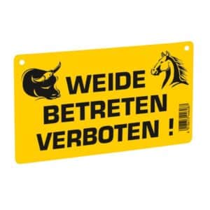 Warnschild Weide